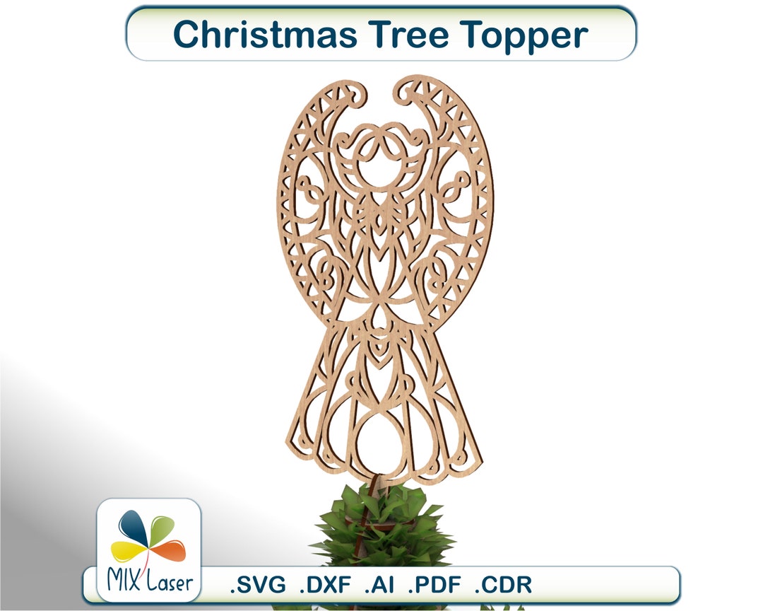Angel Christmas Tree Topper SVG Laser Cut Projects Cnc DXF Files for
