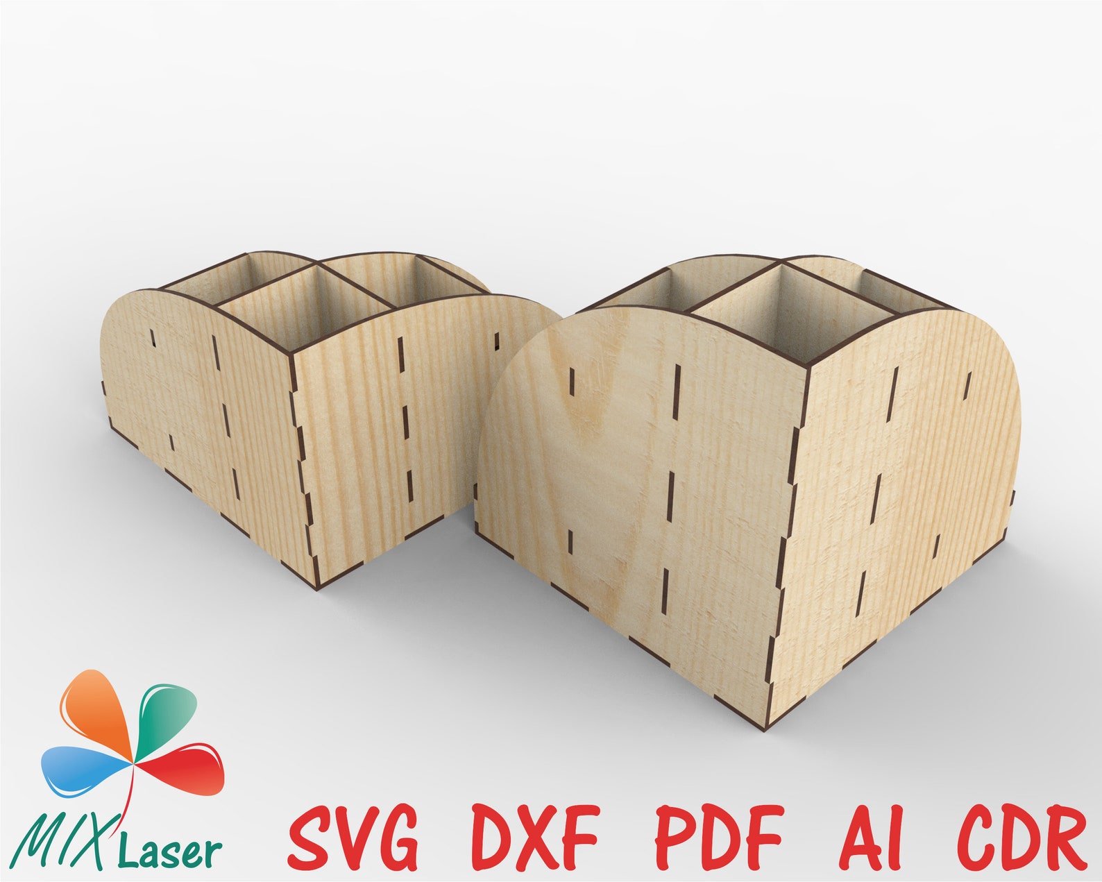 Laser Cut Desktop Organizer - SVG DXF CNC Vector Files for Glowforge ...