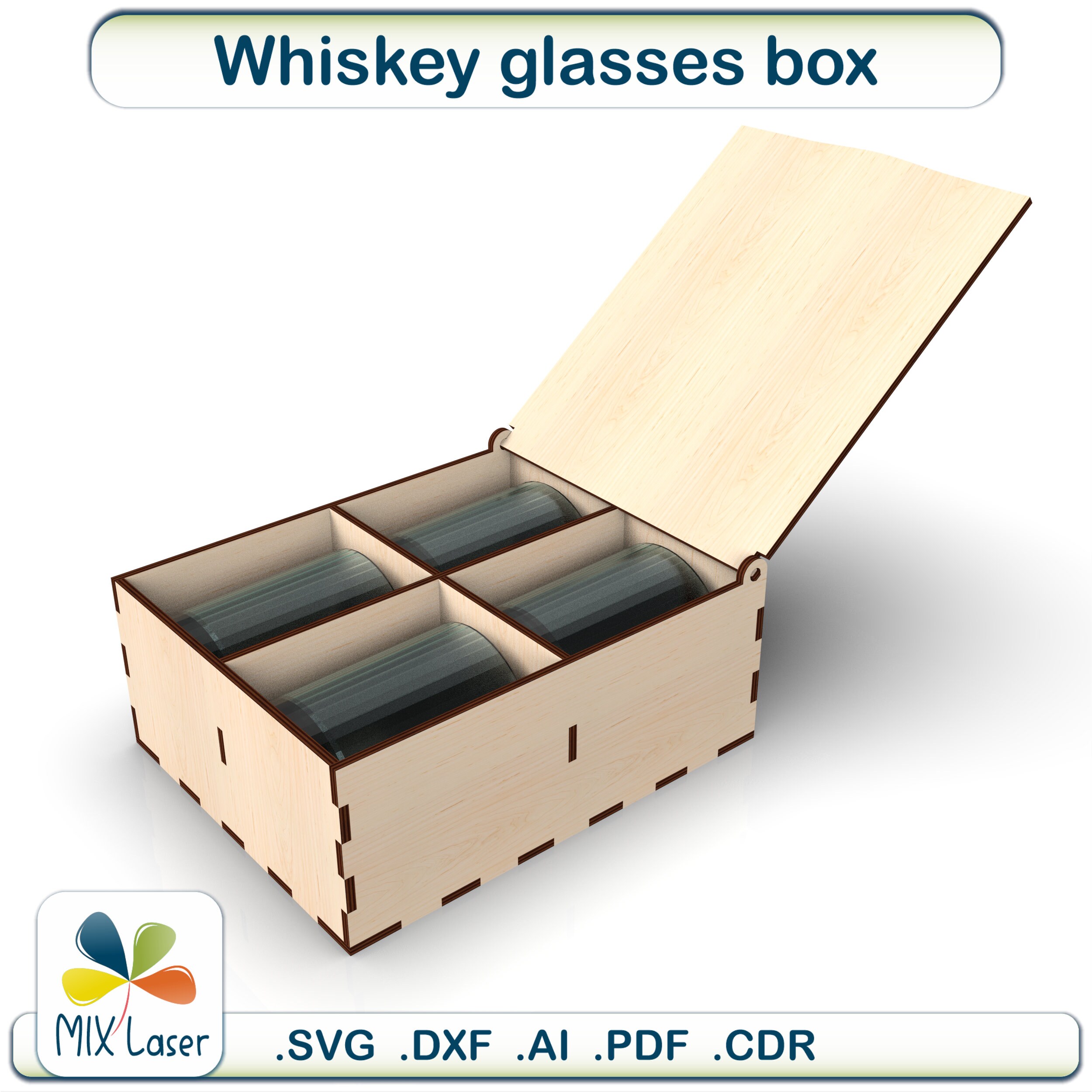 Glass Box Dxf File Box for Glasses. Laser Cut Vector SVG DXF CNC Design. - Etsy