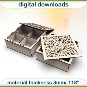Geschenkbox mit Unterteilern | Schmuckkästchen | Digitale Dateien für Laserschnitt