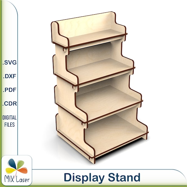 Laser cut SVG files Display Stand, Organize and store jewelry, soap and other goods at craft fairs and shows, sales, and stores.