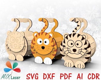 Archivos láser SVG de cesta de regalo para Glowforge, para enrutador CNC y otras máquinas de corte. Corte láser de 3 mm - diseño cnc std dxf.