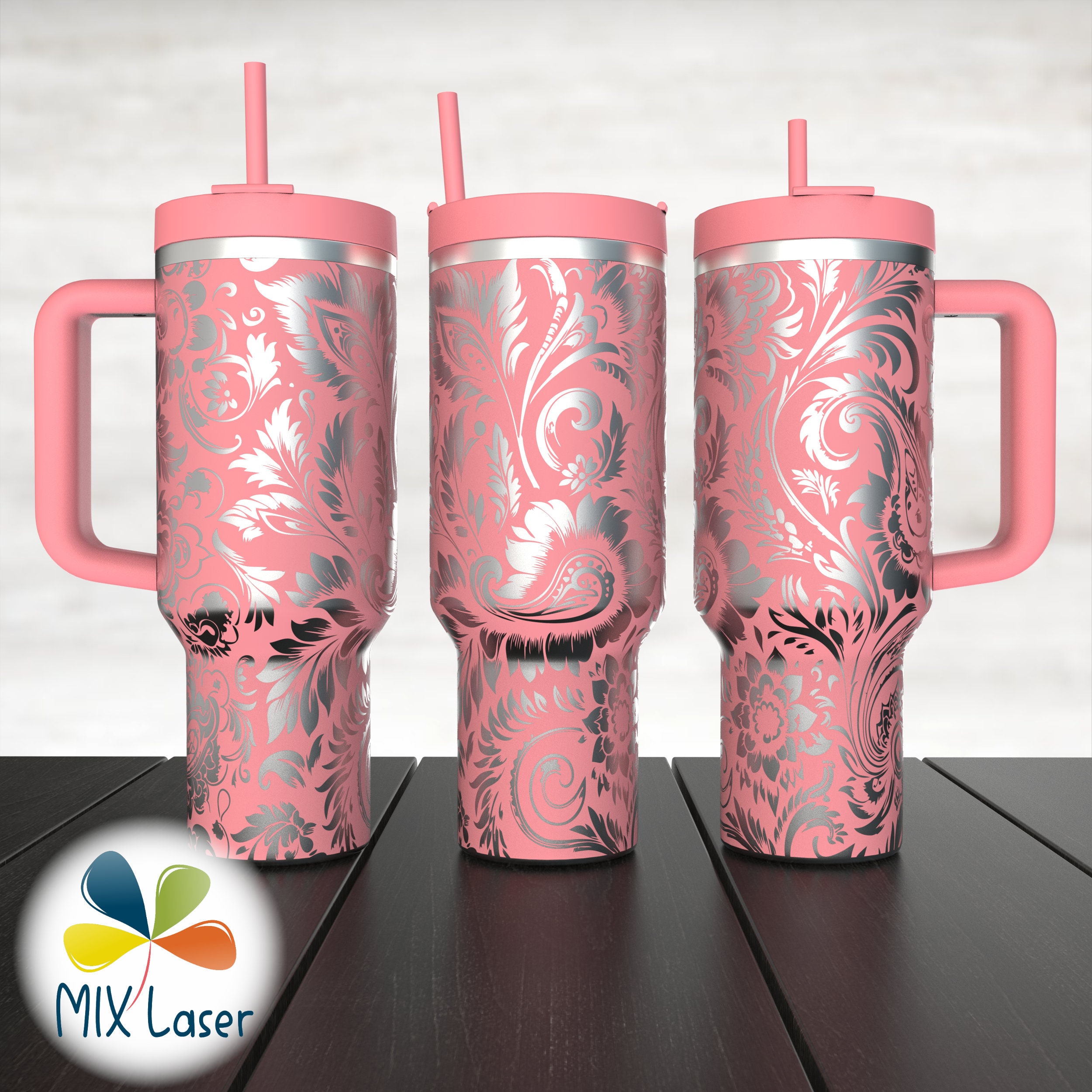 Paisley SVG Wrap for 40 Oz Tumbler Laser Engraved Files, Full 40oz ...