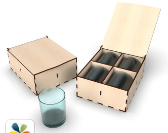 Box for glasses. Laser cut vector SVG DXF CNC design.