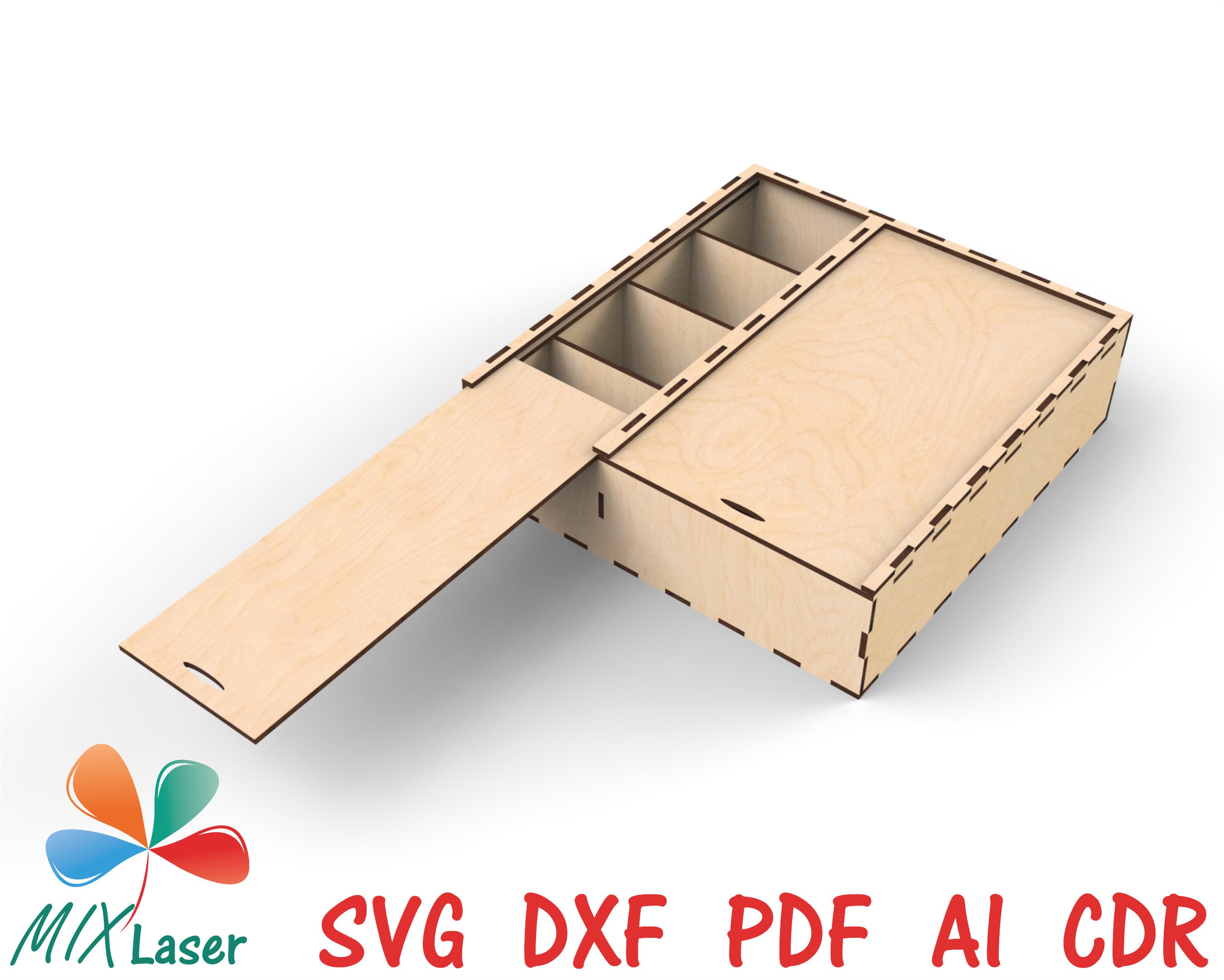 Laser Cut Box With Duble Sliding Lid. Laser Cut Wood Patterns