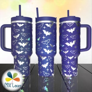 Halloween Bats SVG Laser Engraving Files Tumblers 40 oz.