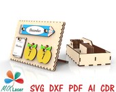 Perpetual desk Teacher calendar Laser engraved and cut Interchangeable sign Back to school Gifts Glowforge SVG files Vector Cnc Welcome wood