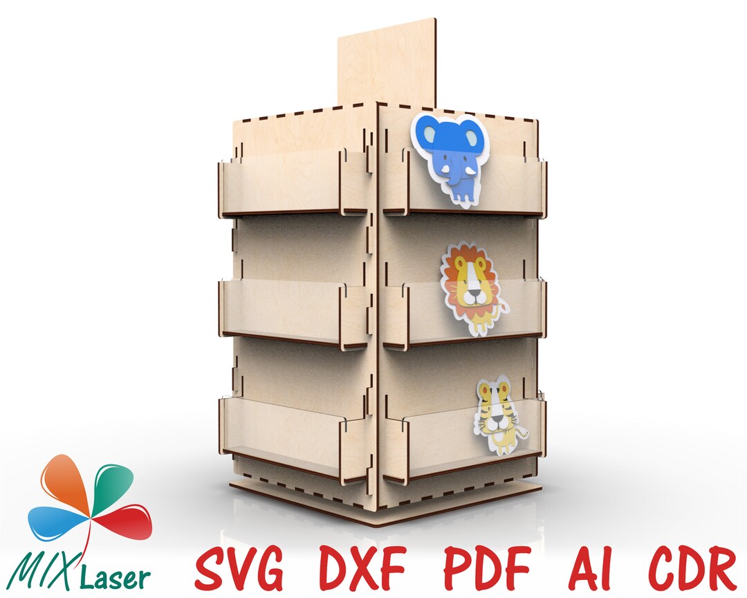 Sticker Craft Show Rotating Display Rack Stand Laser Design Etsy