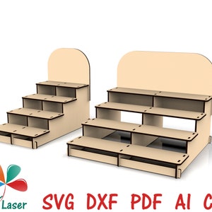 Laser geschnittene Datei für den Jahrmarkt-Aufsteller. Craftshow Stand Vektor DXF SVG CNC-Dateien für das Laserschneiden von Holz. Glowforge svg-Dateien stehen Anzeige.
