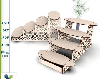 4 Tier Laser Cut Cupcake Stand SVG Files