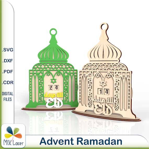 Calendrier du compte à rebours du Ramadan en bois Calendrier de l