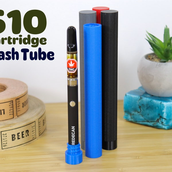 3D Printed 510 Cartridge Case - Discreet Weed Pen Holder, Personalized Stash Tube, Portable Organizer, Eco-Friendly Material