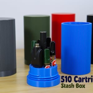 Vape Cartridge Stash Storage Box, Discreet Organizer for Vape Accessories, E-Cigarette Secure Lock Case, 510 Thread Weed Pen Holder Caddy