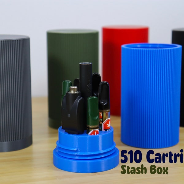 Vape Cartridge Storage Box - 510 Thread, Weed Pen Holder, Secure Lock, Eco-Friendly, Customizable Size/Color