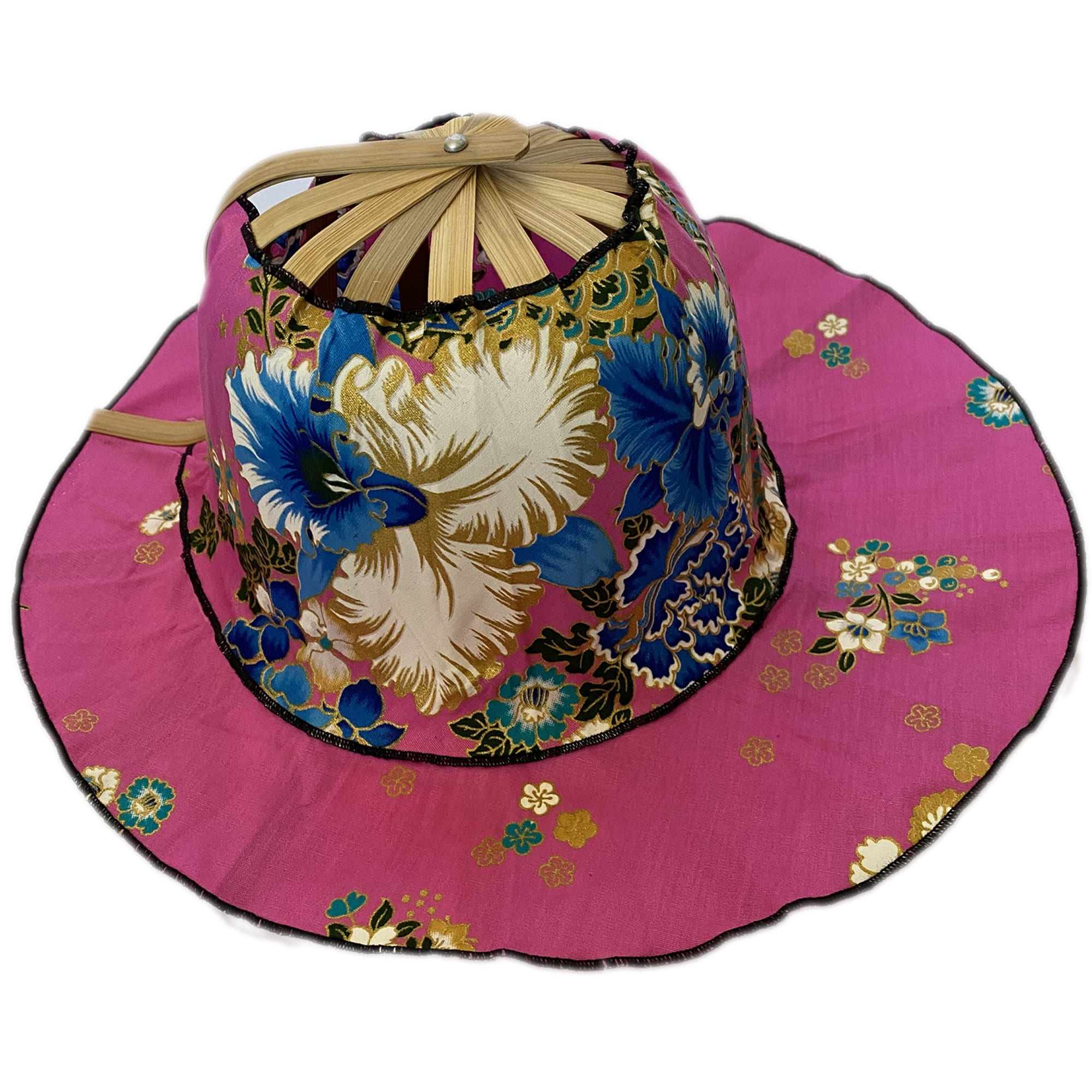 Oriental Pink - Bamboo Folding Fan Hat