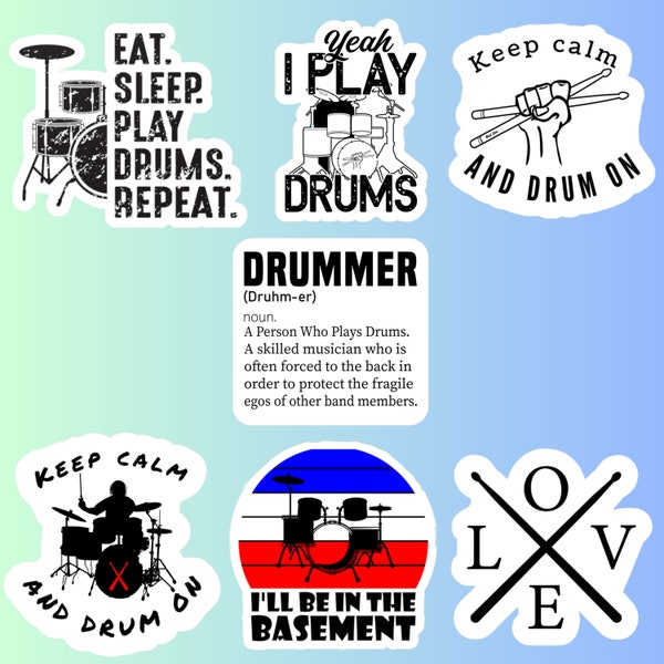 Drummer Sticker Etsy