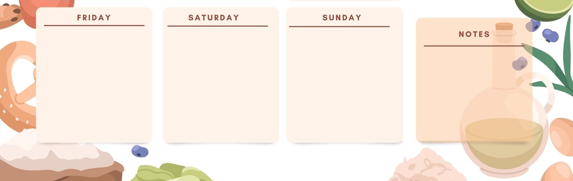 Weekly Meal Planner Printable Landscape Meal Planning, Meal Prep ...