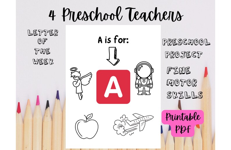 Letter of the Week Preschool Printable Coloring Worksheet - Etsy