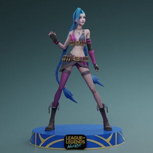 Jinx Figure from Leauge of Legends - Jynx STL Model for 3D Printing - LoL Figures - LoL Diorama Stl - LoL Charachter Stl Model Figure