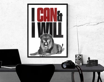 Motievenposter leeuw: muurkunst voor thuis