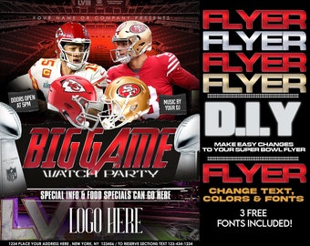 Super Bowl Invitation Flyer Template Custom Super Bowl LVIII Flyer Super Bowl Invitation Flyer Template Custom Super Bowl LVIII Flyer