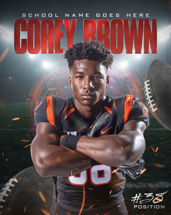High School Football Poster, Football Player Poster, Football Team