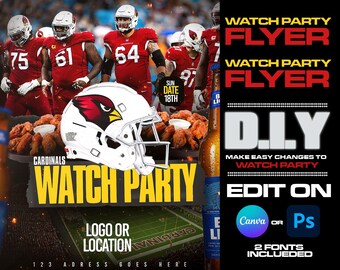 Arizona Cardinals Watch Party Flyer 2024 (Canva & Photoshop)