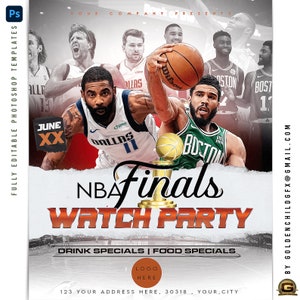 Photoshop-NBA-Flyer-Vorlagen, Sport-NBA-Finale, PSD-Hintergrund, Größenänderung für NBA-Finale-Watch-Party, Watch-Party, NBA-Playoffs, NBA-Finale
