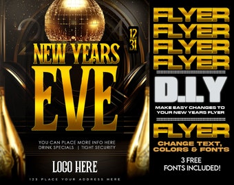New Year's EASY Flyer Template / Flyer  (Photoshop PSD)
