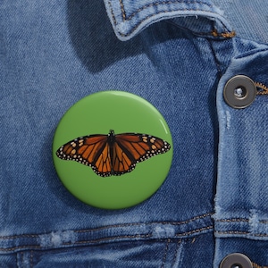 Monarch Butterfly Pin Buttons