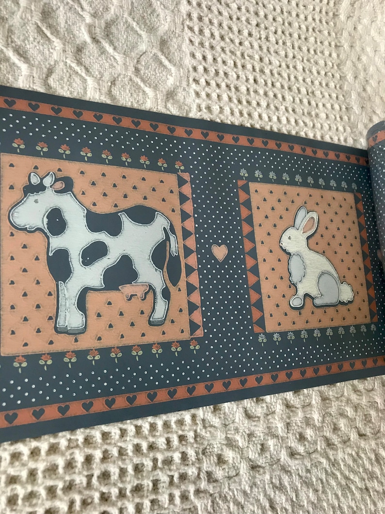 Vintage Farm Animal Wallpaper Border Etsy