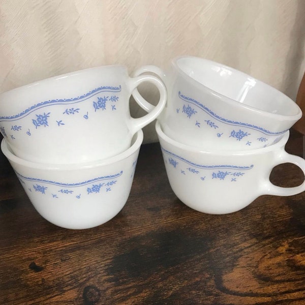 Pyrex morning blue coffee mugs