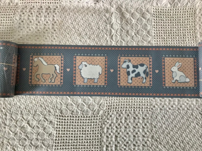 Vintage Farm Animal Wallpaper Border Etsy