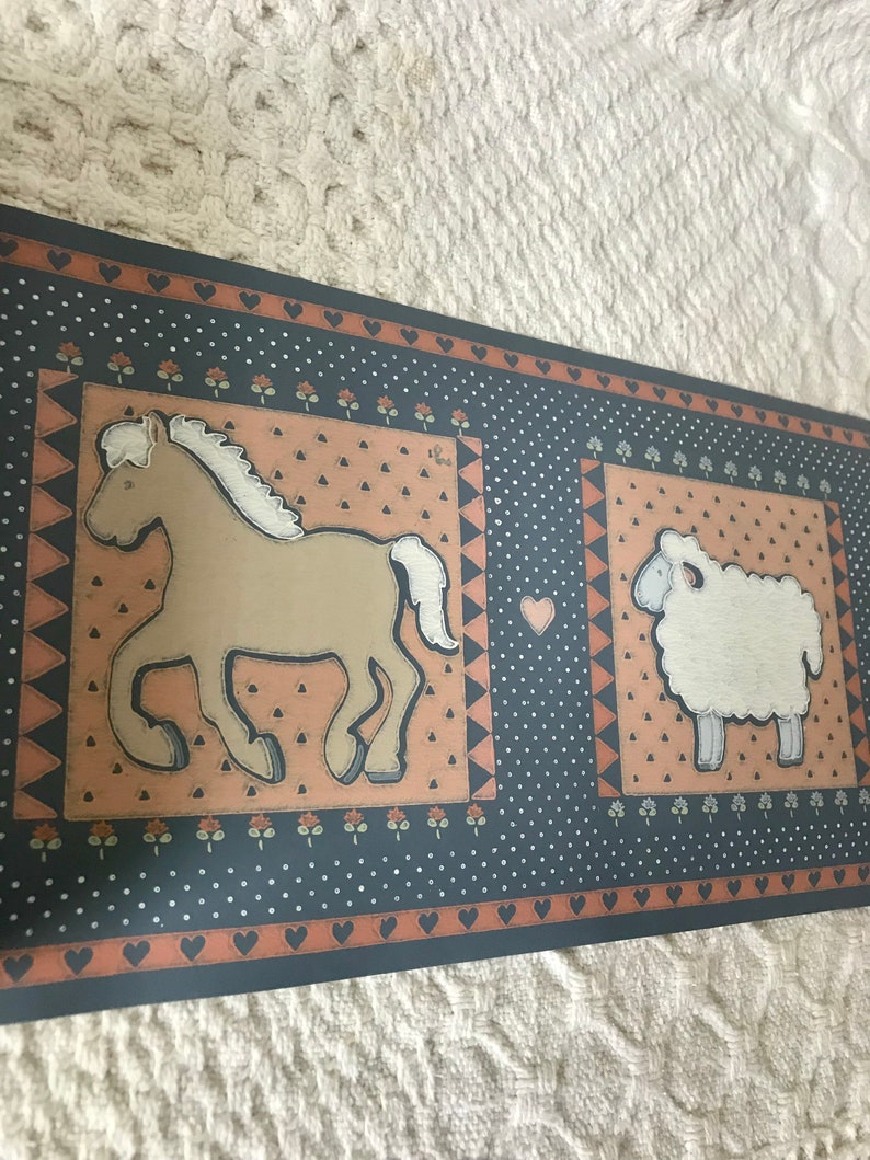 Vintage Farm Animal Wallpaper Border Etsy