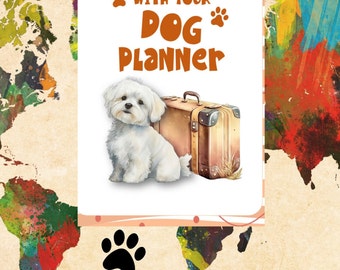 Travel With Dog Journal, Travel With Dog Checklist, Traveling With Your Dog Planner