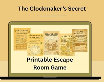 Escape Room Kit: Das Geheimnis der Uhrmacherwerkstatt | DIY druckbares Spiel