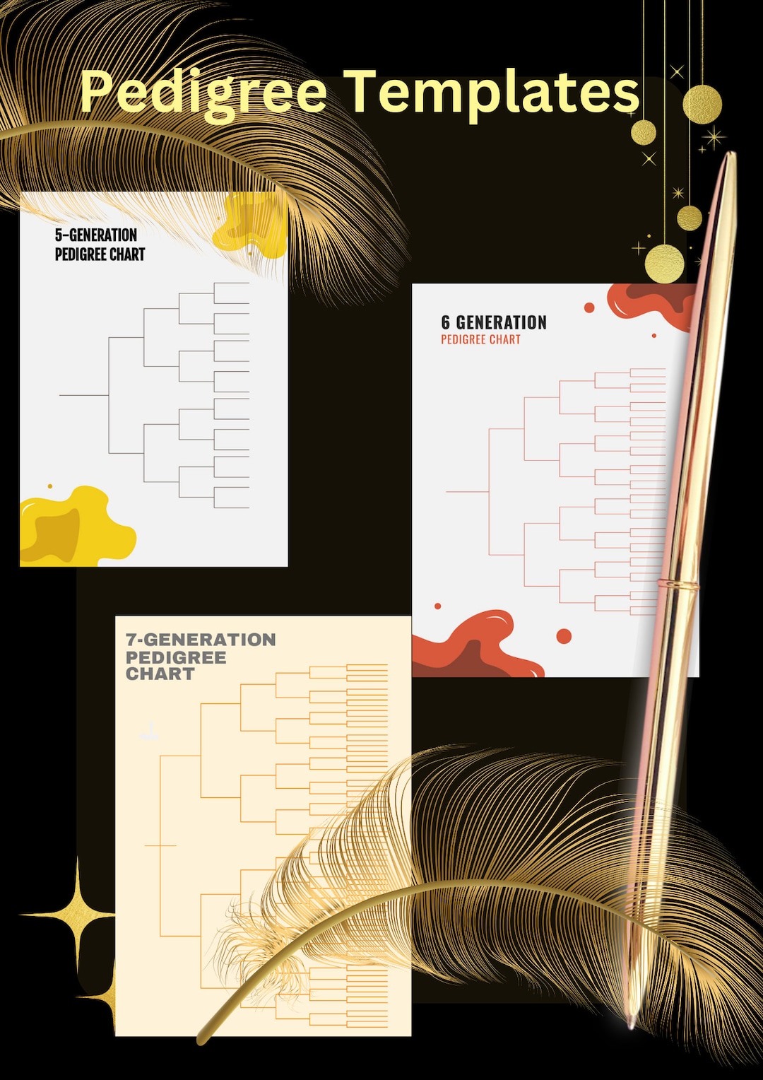 Pedigree Templates Dog Breeder Pedigree Forms Genealogy - Etsy