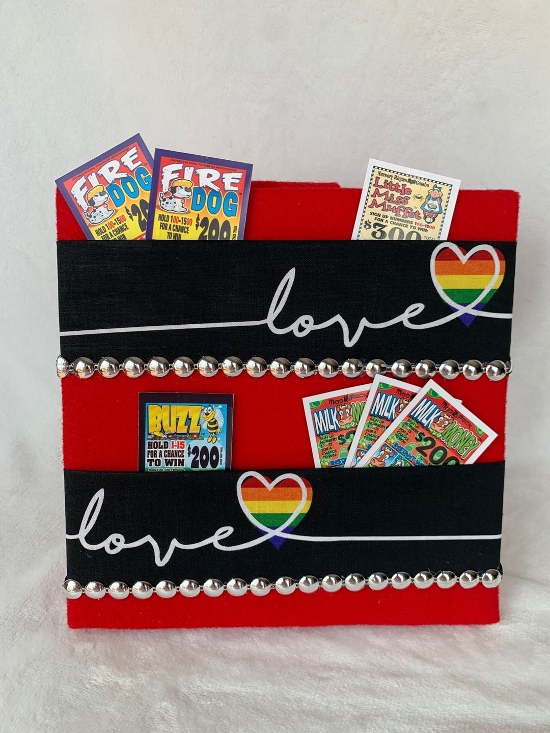 Bingo Pull Tab Holder Tip Jar Ticket Holder Caddy Pride Love Etsy