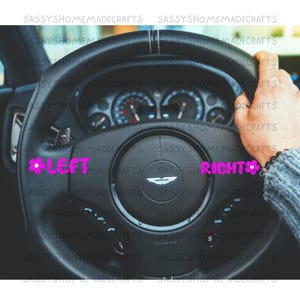 Stuurwiel sticker links en rechts, auto sticker, grappige auto sticker, SVG, Cricut SVG, Cricut, silhouet SVG, Girly auto sticker, stuur sticker