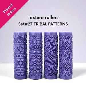 Texture Mini Rollers, Tribal  textures, ethnic patterns,  physical rollers, Set#27