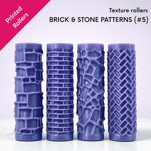 Brick and Stone Pattern Texture Rollers, Ziegel- und Steintexturen, Kopfstein, Mauer, physikalische Walzen (#5)