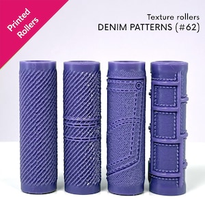 Minirullar med denimtextur, textilmönster, jeanstexturmönster, fysiska rullar, 2,4" och 4" rullar [#62]