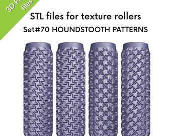 Houndstooth Clay Texture Rollers, classic patterns, STL files for 3D printing, Set #70