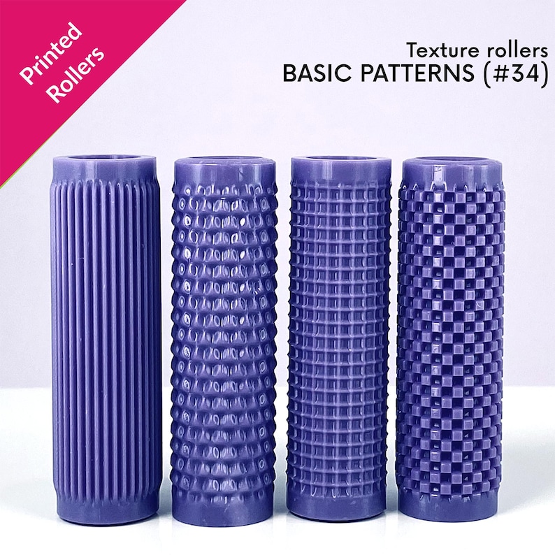 Basic Pattern Texture Rollers, simple textures, stripes, grooves, checkerboard, physical rollers [#34] image 1