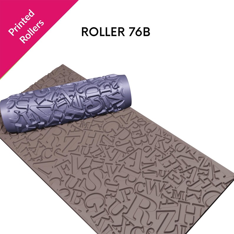 Roller Lettering Typography Texture Rollers for Clay, Newspaper, Alphabet, Letters ...