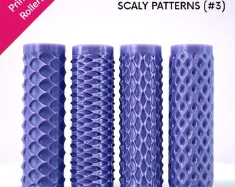 Scaly Texture Rollers, Dragon Scale, Fish Scale, Lizard, Bird [#3]