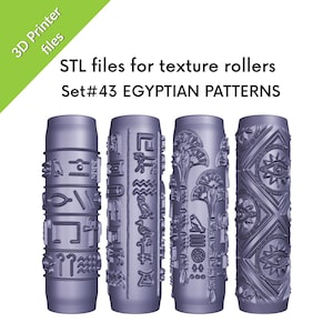 Rodillos de textura egipcios para arcilla, jeroglíficos, ojo de Horus, antiguo, faraón, para impresión 3D, juego n.° 43