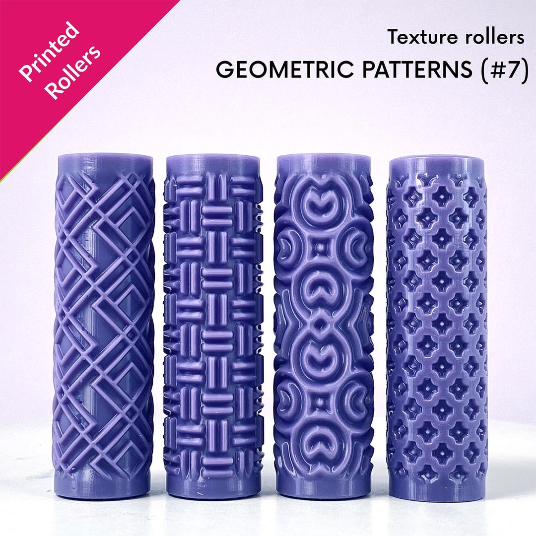 Geometric Pattern Texture Rollers, Physical Rollers [#7] - Etsy