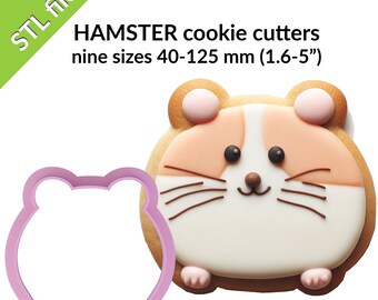 Hamster Cookie Cutters, Nine Sizes, 3D Printing STL Files