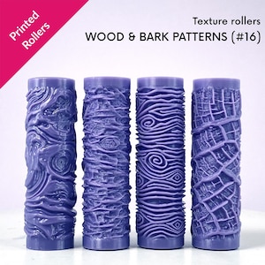 Rodillos para texturas de madera y corteza, vetas de madera, madera nudosa, madera maciza, rodillos físicos de 2,4" y 4" [#16]